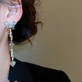 Copper Zircon Butterfly Heart Tassel Drop Earrings Korean Light Luxury Sweet Stud Style view 4