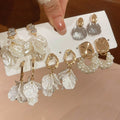 Light Luxury Floral Petal Faux Pearl Rhinestone Stud Earrings Jewelry Set For Women view 1