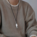 Copper Goldfish Pendant Sweater Necklace Minimalist Light Luxury Animal Jewelry for Women view 1