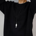 Copper Goldfish Pendant Sweater Necklace Minimalist Light Luxury Animal Jewelry for Women view 3