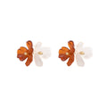 Vintage Light Luxury Coffee Brown Acrylic Flower Drop Dangle With Elegant Resin Petal Design Earrings view 5