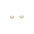 Elegant Round Pearl Stud With Rhinestone Lace Flower Edge Alloy Silver Needle Women's Fashion Earrings view 5
