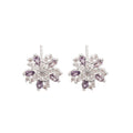 Copper Zircon Flower Stud Earrings Elegant Light Luxury Floral Earrings For Women view 5