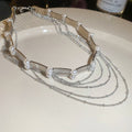 Old Money Style Multilayer Faux Pearl Tassel Choker Necklace For Women view 4