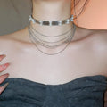 Old Money Style Multilayer Faux Pearl Tassel Choker Necklace For Women view 3
