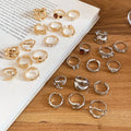 Wrinkled Rhinestone Resin Open Ring Jewelry Set For Women, Geometric Minimalist Luxury Style view 2