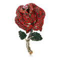 Alloy Zircon Rose Brooch With Two Tone Plating For Coats view 1