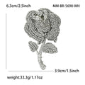 Alloy Zircon Rose Brooch With Two Tone Plating For Coats view 5