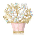 Alloy Enamel Flower Basket Brooch Pin For Women’s Cardigan Suit view 2
