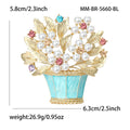 Alloy Enamel Flower Basket Brooch Pin For Women’s Cardigan Suit view 4