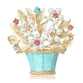 Alloy Enamel Flower Basket Brooch Pin For Women’s Cardigan Suit view 1