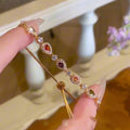 Light Luxury Copper Zircon Teardrop Bangle Elegant Daily Commuter Bracelet Jewelry view 1