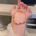Light Luxury Copper Zircon Teardrop Bangle Elegant Daily Commuter Bracelet Jewelry view 4