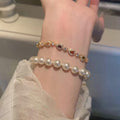 Light Luxury Copper Zircon Teardrop Bangle Elegant Daily Commuter Bracelet Jewelry view 3