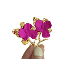 Light Luxury Painted Flower Alloy Drop Earrings With Silver Needle Posts For Women view 5