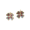 Vintage Light Luxury Alloy Rhinestone Flower Stud Earrings For Women Accessories view 5