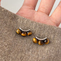 Maillard Style Resin Tiger Eye Round Geometric Stud Earrings For Women view 3