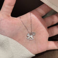 Light Luxury New Chinese Copper Zircon Mother Of Pearl Horse Sweater Necklace view 3
