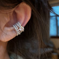 Luxury Copper Zircon Round Geometric Ear Cuff Clip-on Earrings for Women view 4