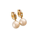 Light Luxury Vintage Court Style Faux Pearl Round Geometric Drop Earrings With Silver Needles view 5
