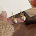 French Vintage Faux Pearl Rhinestone Geometric Round Ear Cuff Earrings For Women view 1