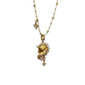 18K Gold Plated Copper Zircon Horse Zodiac Necklace Vintage Palace Style Collarbone Chain view 5