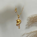18K Gold Plated Copper Zircon Horse Zodiac Necklace Vintage Palace Style Collarbone Chain view 3