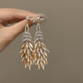 Alloy Rhinestone Diamond Tassel Stud Earrings European Court Geometric Statement Jewelry view 3