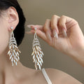 Alloy Rhinestone Diamond Tassel Stud Earrings European Court Geometric Statement Jewelry view 2