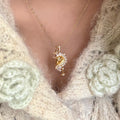 18K Gold Plated Copper Zircon Zodiac Horse Sweater Necklace For Women Light Luxury Chinese Style view 4
