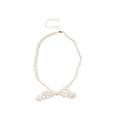 Stainless Steel Bow Faux Pearl Beaded Necklace Bracelet Jewelry Set For Women view 5