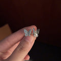Light Luxury Copper Zircon Butterfly Clip-on Earrings No Piercing Cartilage Ear Cuffs view 2