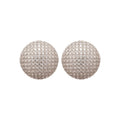 Copper Zircon Round Iridescent Stud Earrings Minimalist Light Luxury Geometric Fashion Jewelry view 5