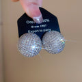 Copper Zircon Round Iridescent Stud Earrings Minimalist Light Luxury Geometric Fashion Jewelry view 3