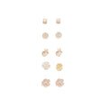 Light Luxury Floral Faux Pearl Silver Pin Stud Earrings Jewelry Set For Women view 5