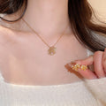 Gold Plated Copper Coin Horse Earrings Necklace Jewelry Set For Women Light Luxury OL Style view 2