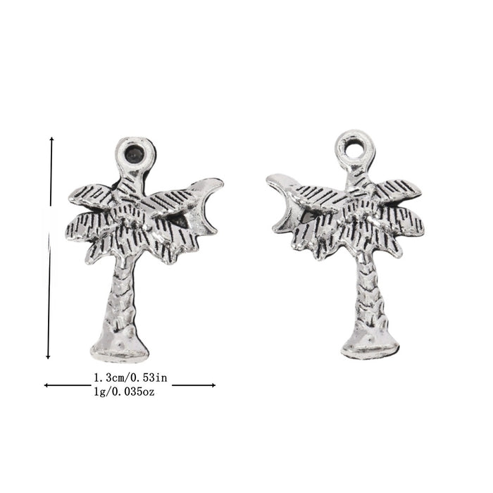 Antique Silver Zinc Alloy Palm Tree Charm Pendant for DIY Necklace Bracelet Jewelry Making