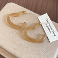 Resin Heart Stud Earrings For Women, Minimalist Casual Everyday Commuter Light Luxury Jewelry view 4