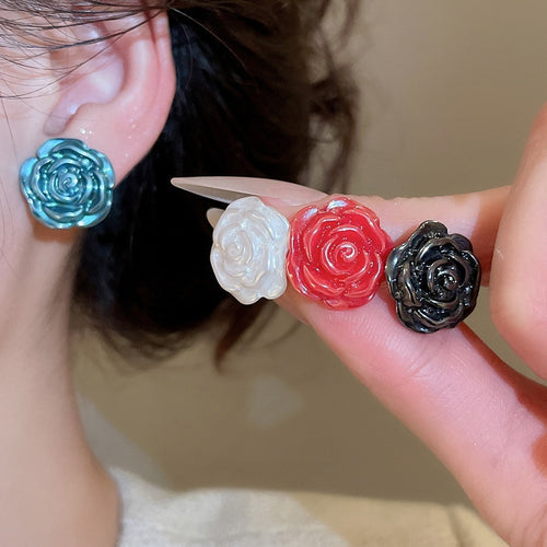 Light Luxury Floral Faux Pearl Stud Earrings Jewelry Set For Women Elegant Fashion Ear Accessories