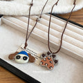 Light Luxury Alloy Leather Enamel Cat Paw Dog Sweater Necklace For Women view 2