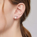 Cute Long Ear Rabbit Stud Earrings For Women, Faux Pearl Gloss Korean Japanese Jewelry view 3