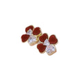 18K Gold Plated Copper Zircon Heart Flower Stud Earrings With Silver Pins, Light Luxury Court Style view 5