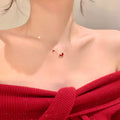 Gold Plated Copper Enamel Pony Heart Pendant Necklace Light Luxury Zodiac Collarbone Chain for Women view 1