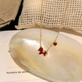 Gold Plated Copper Enamel Pony Heart Pendant Necklace Light Luxury Zodiac Collarbone Chain for Women view 2