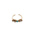 Vintage Heart Resin Open Ring With Rhinestone Inlay Retro Light Luxury Statement Style view 5