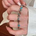 Vintage Heart Resin Open Ring With Rhinestone Inlay Retro Light Luxury Statement Style view 2