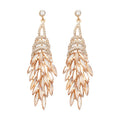 Alloy Rhinestone Rhombus Tassel Drop Earrings Vintage Palace Geometric Luxury Style view 5