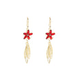 French Vintage Luxury Flower Rhinestone Alloy Leaf Tassel Dangle Statement Women's Earrings view 5