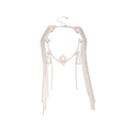 Light Luxury Copper Zircon Tassel Geometric Collarbone Necklace For Women view 5