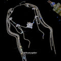 Light Luxury Copper Zircon Tassel Geometric Collarbone Necklace For Women view 2